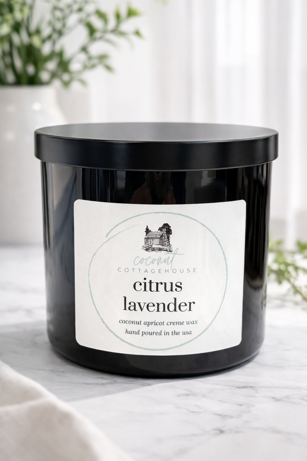Citrus Lavender Candle – Coconut Apricot Wax | Clean Cotton Wick | 90-100 Hour Burn | Hand Poured